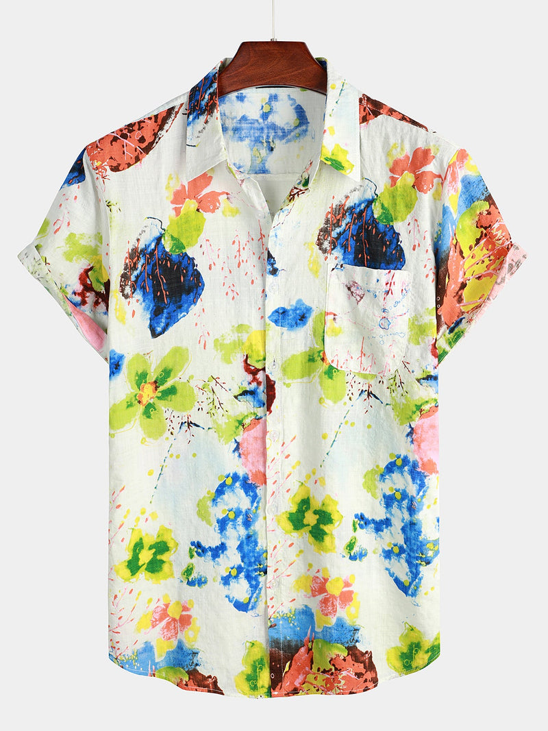 Men‘s Summer Casual Pocket Short Sleeve Shirt