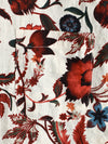 Men's Beige Floral Print Pocket Short Sleeve Hawaiian Shirt