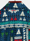 Men's Navy Blue Boho Short Sleeve Retro Shirt