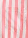Men's Pineapple & Striped Print Holiday Short Sleeve Shirt