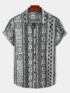 Men's Casual Boho Button Up Short Sleeve Shirt