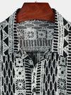 Men's Casual Boho Button Up Short Sleeve Shirt