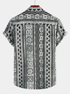 Men's Casual Boho Button Up Short Sleeve Shirt