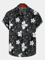 Men's Floral Printed Holiday Breathable Short Sleeve Shirt