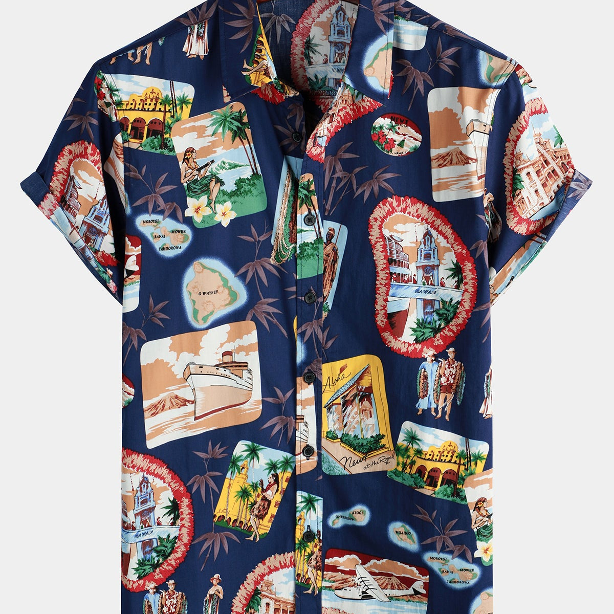 Men's Casual Hawaiian Beach Vacation Short Sleeve Shirt