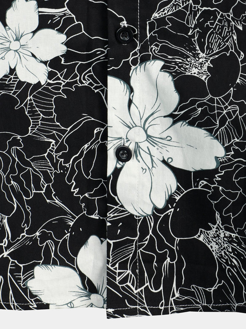 Men's Floral Printed Holiday Breathable Short Sleeve Shirt