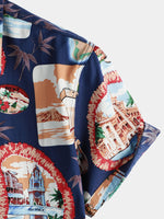 Men's Casual Hawaiian Beach Vacation Short Sleeve Shirt