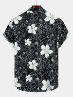Men's Floral Printed Holiday Breathable Short Sleeve Shirt