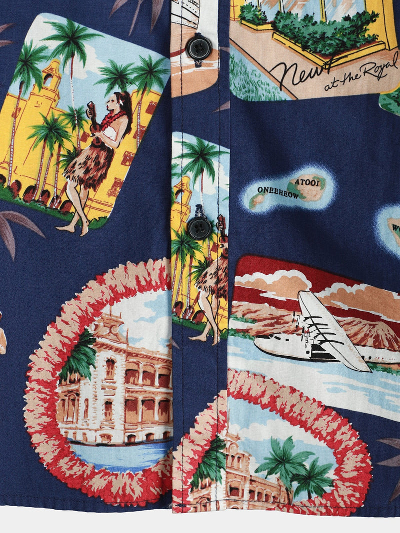 Men's Casual Hawaiian Beach Vacation Short Sleeve Shirt