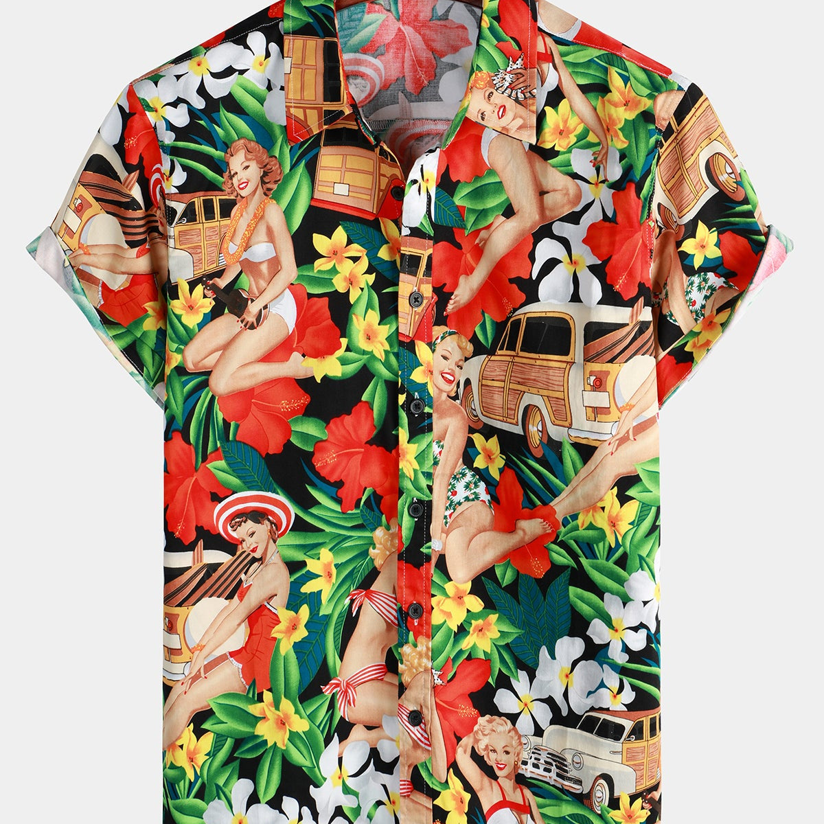 Men's Beach Casual Button Up Hawaiian Short Sleeve Shirt