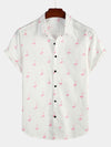 Bundle Of 2 | Men's Pink Flamingo Print Short Sleeve Button Up Shirts