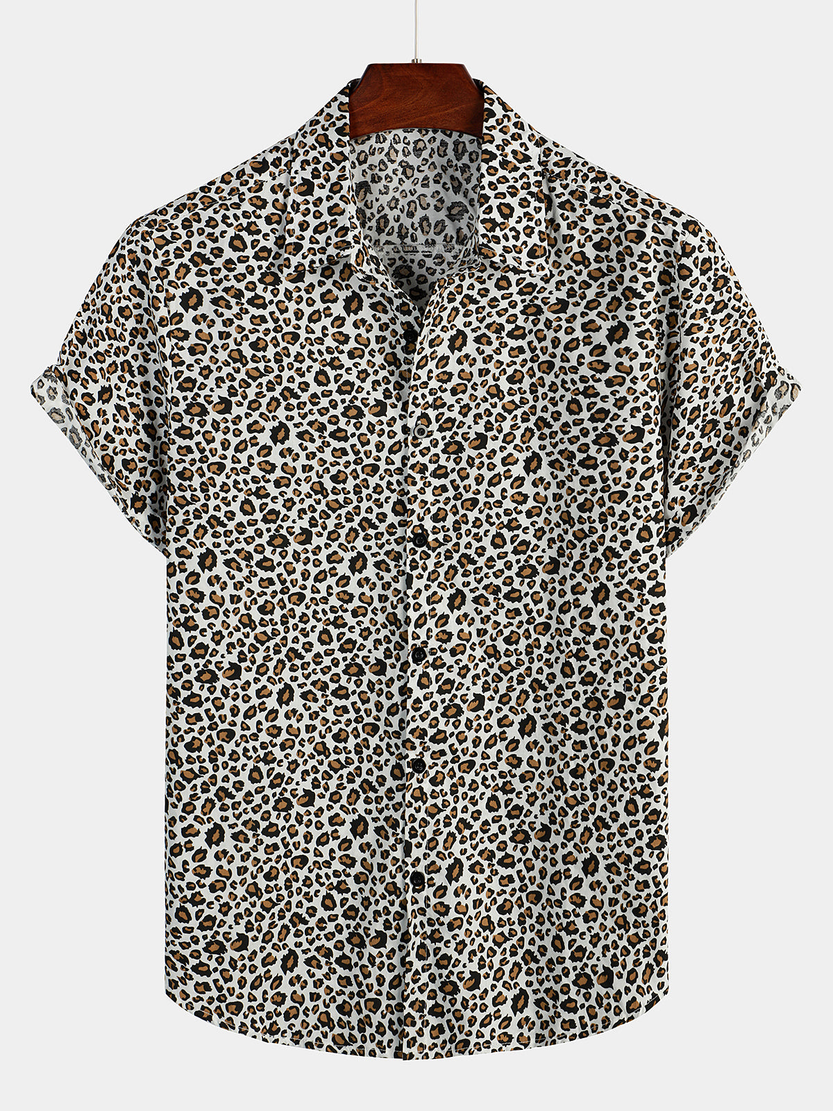 Men's Rock Leopard Print Short Sleeve Shirt