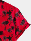 Men's Summer Tropical Coconut Tree Print Short Sleeve Shirt