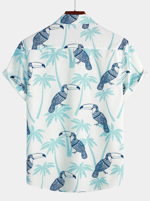 Men's Holiday Tropical Print Short Sleeve Shirts
