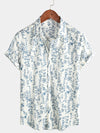 Bundle Of 2 | Men's Tropical Floral Plant Leaf Cotton Short Sleeve Aloha Resort Beach Shirts