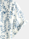 Bundle Of 2 | Men's Tropical Floral Plant Leaf Cotton Short Sleeve Aloha Resort Beach Shirts
