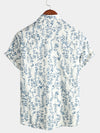 Bundle Of 2 | Men's Tropical Floral Plant Leaf Cotton Short Sleeve Aloha Resort Beach Shirts