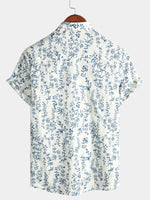 Bundle Of 2 | Men's Tropical Floral Plant Leaf Cotton Short Sleeve Aloha Resort Beach Shirts