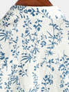 Men's Cotton Floral Button Up Summer Short Sleeve Shirt