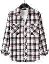 Men's Plaid Double Pocket Button Up Lapel Long Sleeve Flannel Shirt