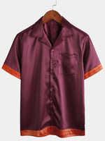 Men's Casual Embroidered Cool Beach Button Up Summer Short Sleeve Shirt
