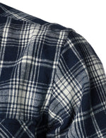 Men's Flannel Double Pocket Checkered Button Up Long Sleeve Casual Plaid Shirt