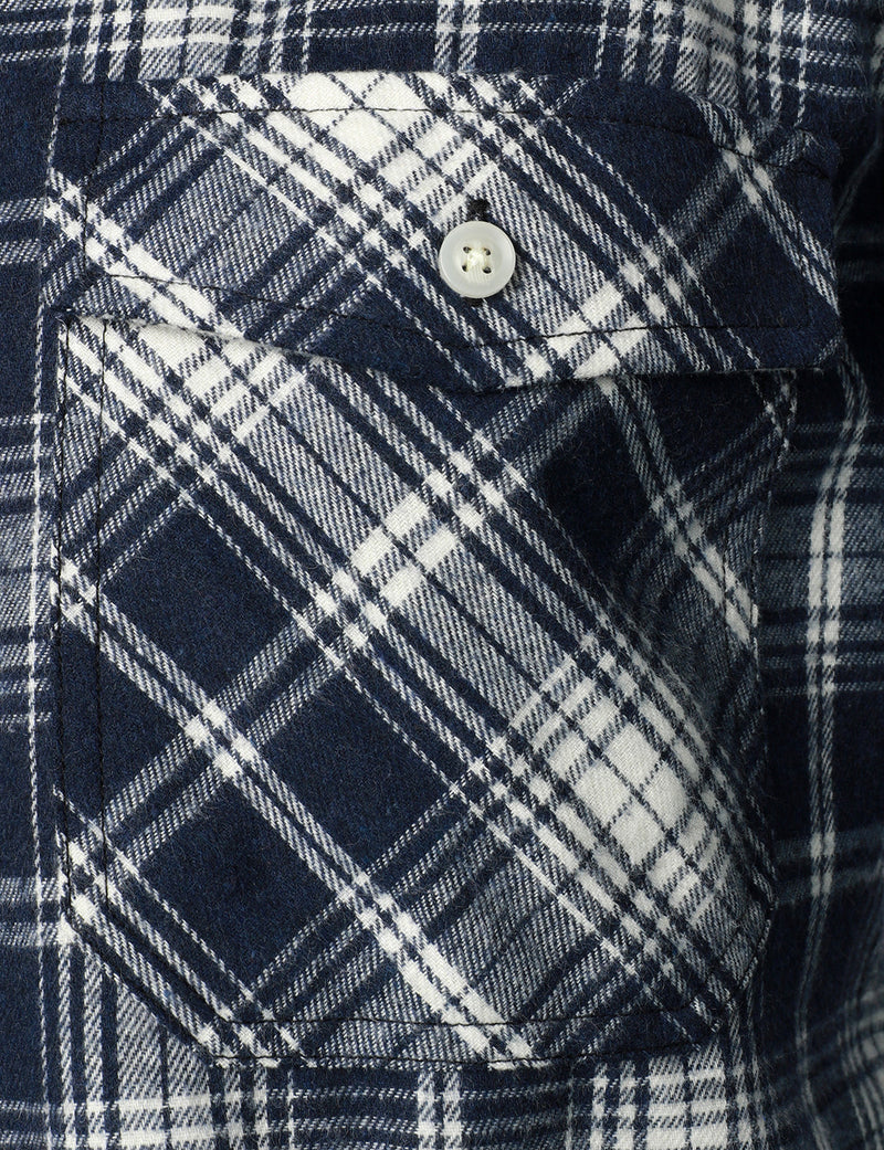 Men's Flannel Double Pocket Checkered Button Up Long Sleeve Casual Plaid Shirt