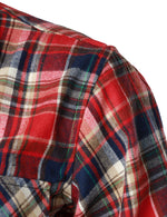 Men's Flannel Double Pocket Checkered Button Up Long Sleeve Casual Plaid Shirt