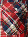 Men's Flannel Double Pocket Checkered Button Up Long Sleeve Casual Plaid Shirt