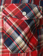 Men's Flannel Double Pocket Checkered Button Up Long Sleeve Casual Plaid Shirt