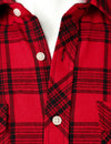 Men's Plaid Double Pocket Button Up Checkered Lapel Long Sleeve Fall Winter Shirt