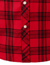 Men's Plaid Double Pocket Button Up Checkered Lapel Long Sleeve Fall Winter Shirt