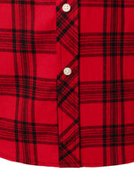 Men's Plaid Double Pocket Button Up Checkered Lapel Long Sleeve Fall Winter Shirt