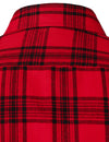 Men's Plaid Double Pocket Button Up Checkered Lapel Long Sleeve Fall Winter Shirt