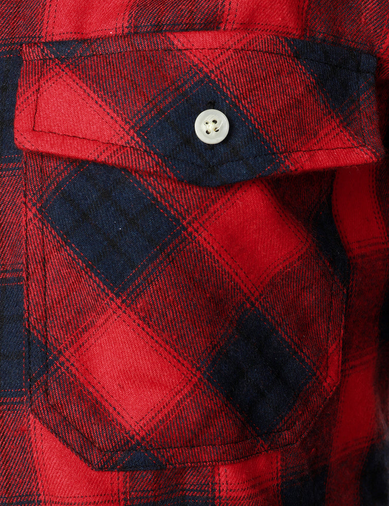 Men's Casual Plaid Double Pocket Flannel Checkered Button Up Long Sleeve Shirt
