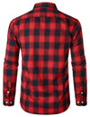 Men's Casual Plaid Double Pocket Flannel Checkered Button Up Long Sleeve Shirt