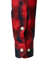 Men's Casual Plaid Double Pocket Flannel Checkered Button Up Long Sleeve Shirt
