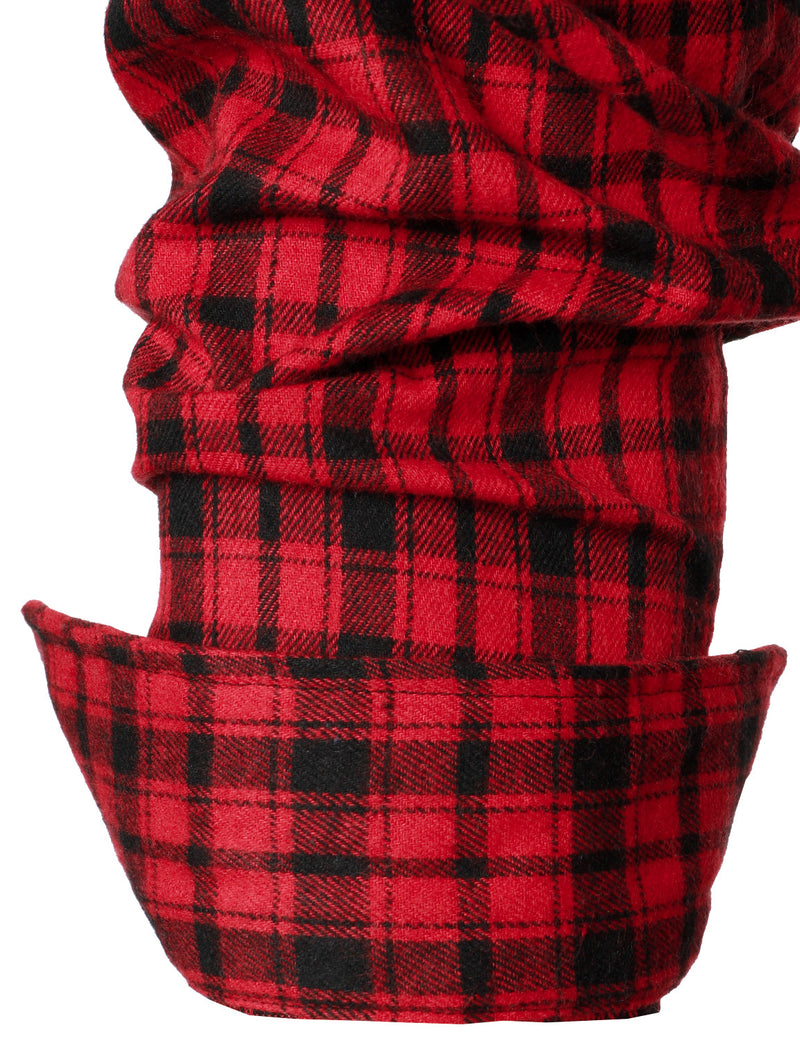 Men's Plaid Double Pocket Button Up Lapel Long Sleeve Flannel Shirt