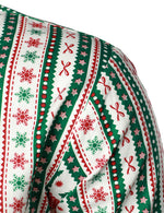 Men's Christmas Print Regular Fit Striped Xmas Holiday Long Sleeve Cotton Dress Shirt