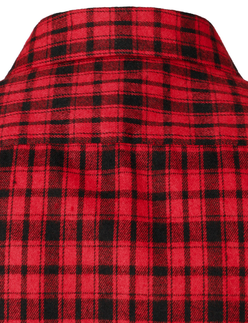 Men's Plaid Double Pocket Button Up Lapel Long Sleeve Flannel Shirt
