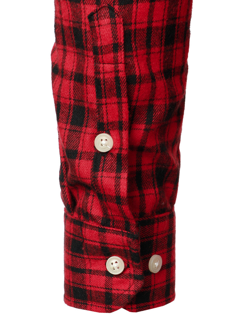 Men's Plaid Double Pocket Button Up Lapel Long Sleeve Flannel Shirt