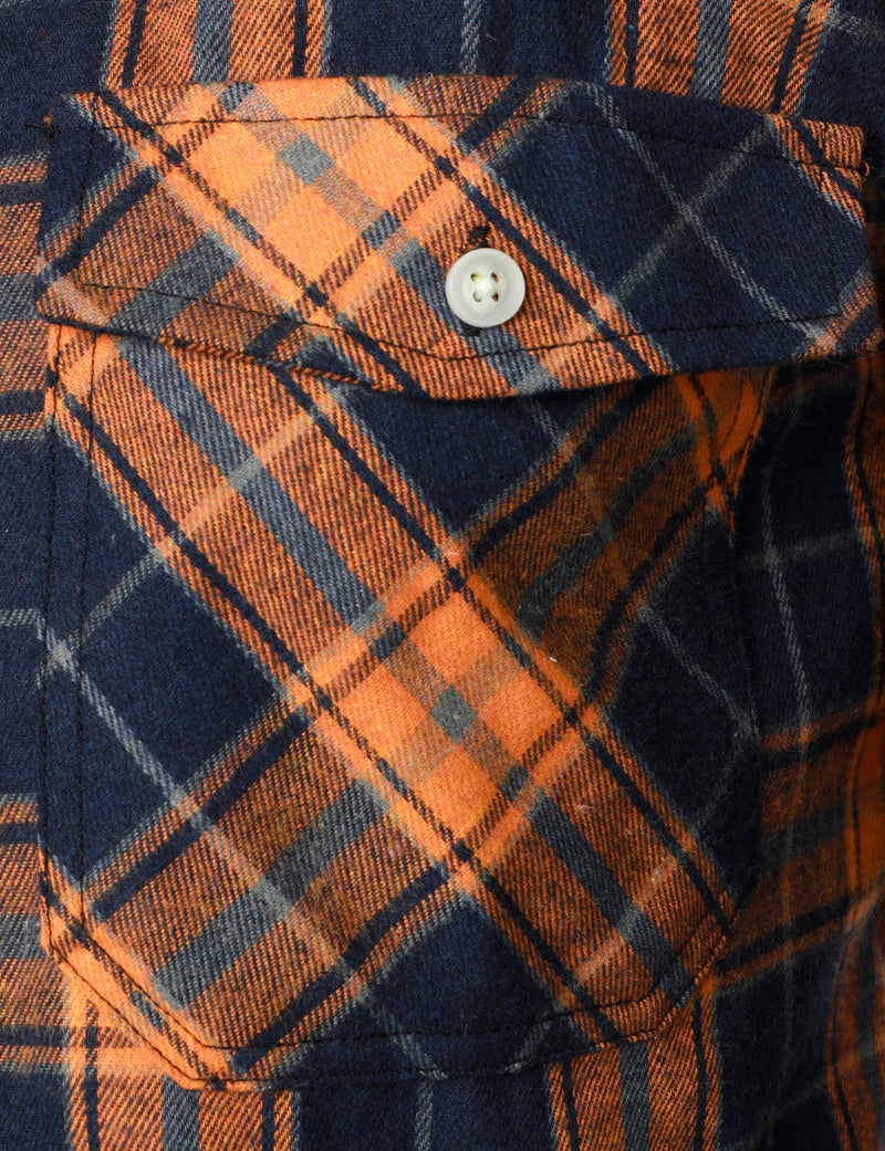 Men's Casual Plaid Double Pocket Flannel Checkered Button Up Long Sleeve Shirt