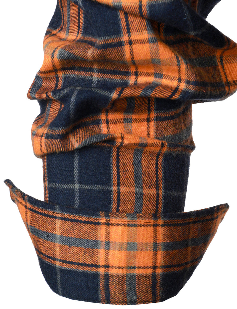 Men's Casual Plaid Double Pocket Flannel Checkered Button Up Long Sleeve Shirt