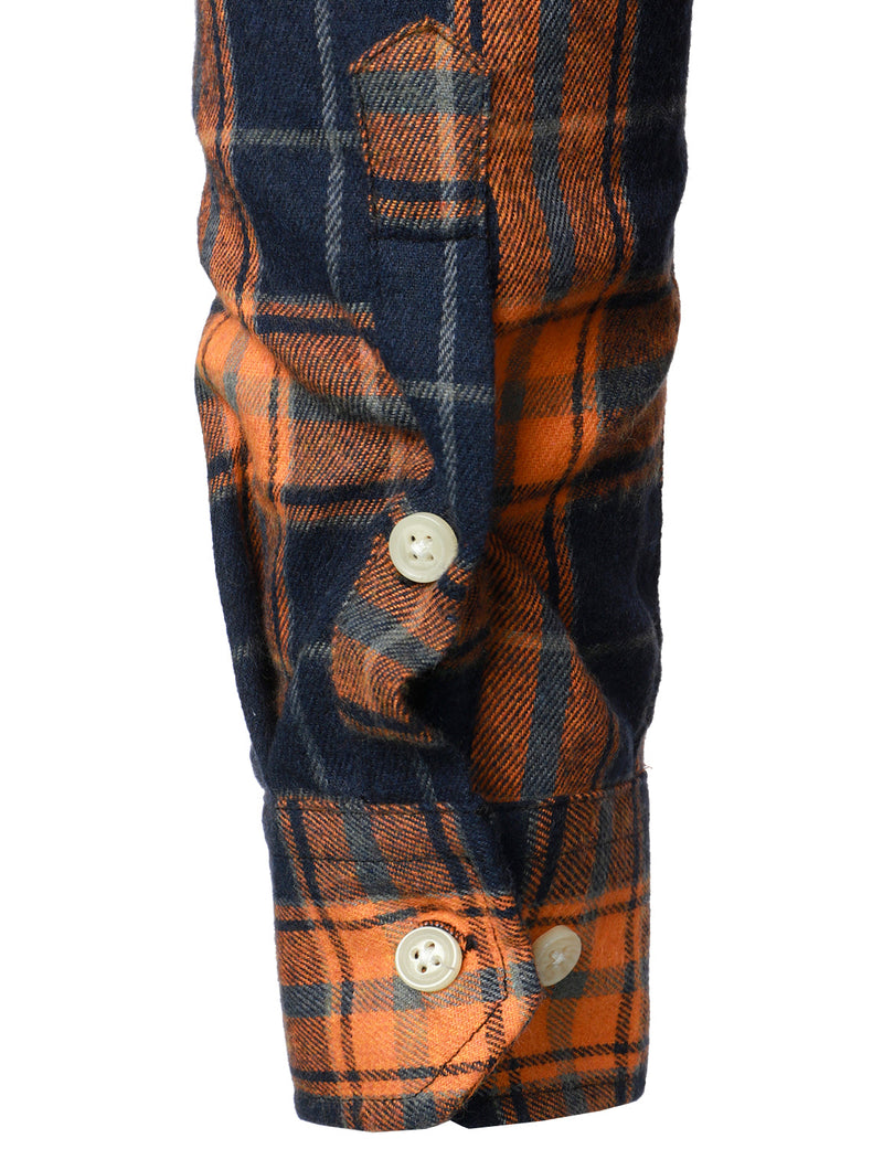 Men's Casual Plaid Double Pocket Flannel Checkered Button Up Long Sleeve Shirt