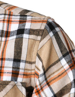 Men's Plaid Double Pocket Button Up Checkered Lapel Long Sleeve Fall Winter Shirt
