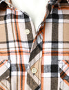 Men's Plaid Double Pocket Button Up Checkered Lapel Long Sleeve Fall Winter Shirt