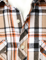 Men's Plaid Double Pocket Button Up Checkered Lapel Long Sleeve Fall Winter Shirt