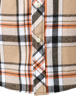 Men's Plaid Double Pocket Button Up Checkered Lapel Long Sleeve Fall Winter Shirt