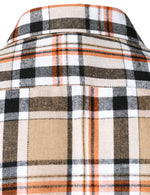 Men's Plaid Double Pocket Button Up Checkered Lapel Long Sleeve Fall Winter Shirt