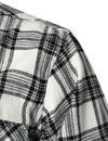 Men's Plaid Double Pocket Button Up Checkered Lapel Long Sleeve Fall Winter Shirt